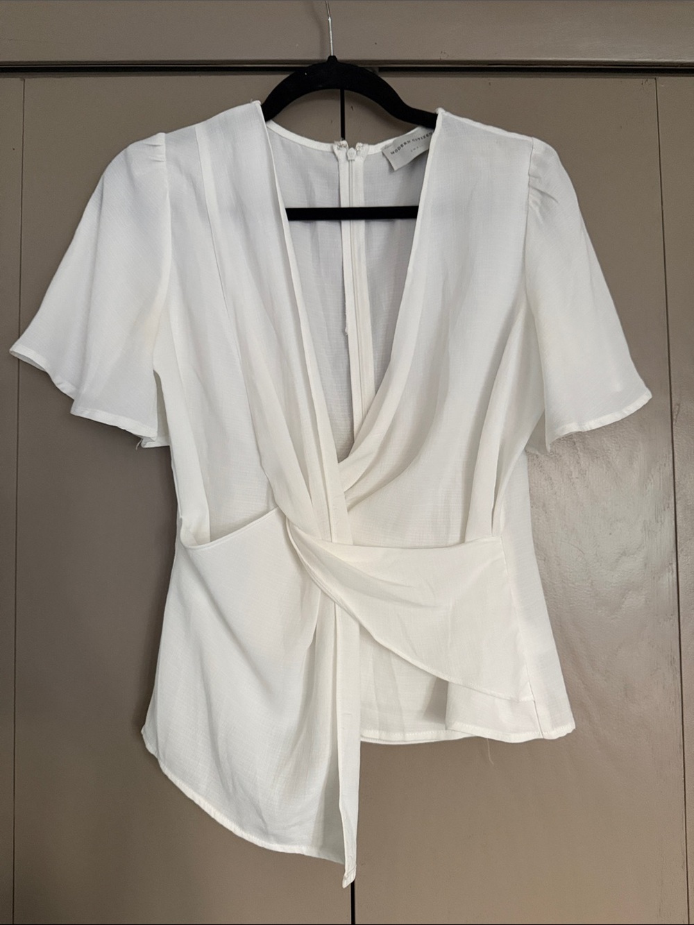 Modern Citizen White Surplice Tie-Front Blouse